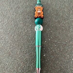 Starbucks Bear pen with Fun Topper